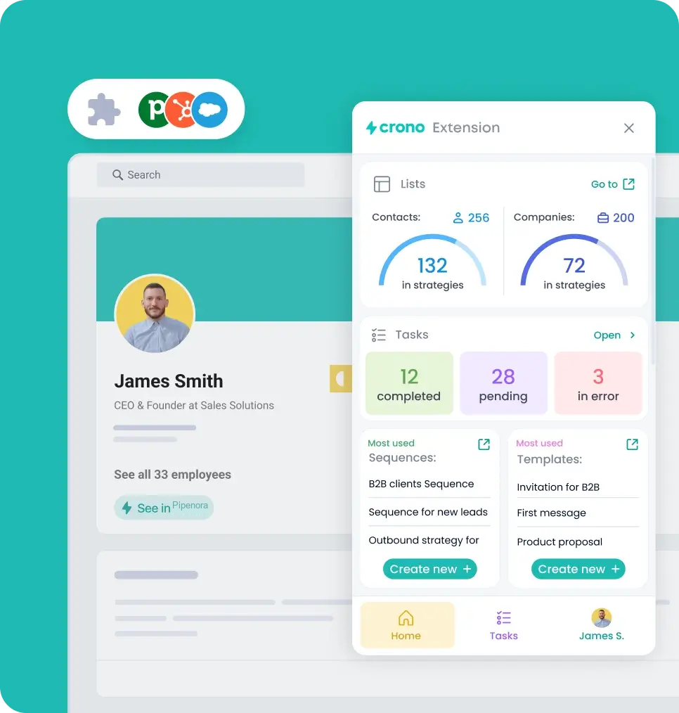 Pipenora Extension: AI Social Selling, Lead Enrichment & CRM